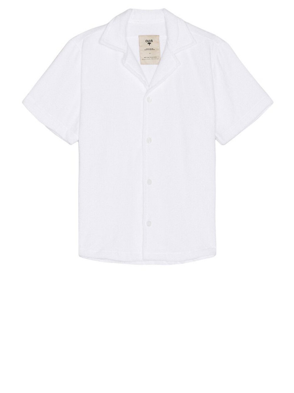 OAS Terry Shirt Mens Medium Short Sleeve Button Towel Beach Resort